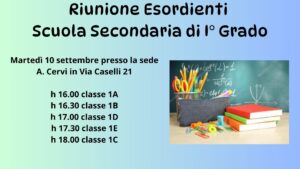 Riunione esordienti scuola secondaria